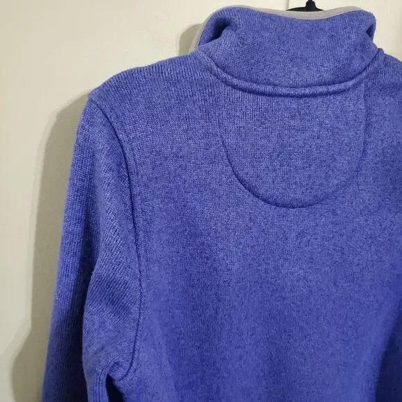 L.L. Bean Quarter Snap Knit Fleece Sweater Jacket Blue Women's XS Petite - Picture 10 of 12
